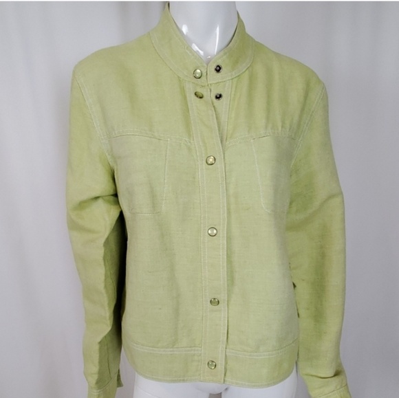 J. Jill Jacket Linen Green - Picture 5 of 7